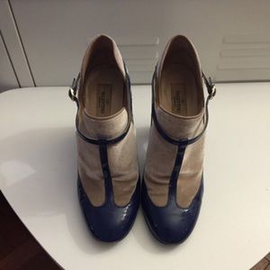 Valentino velvet t-strap booties